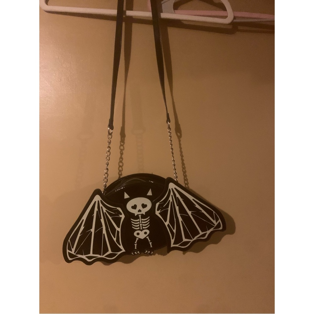 Betsey Johnson Black & White Bat Wing Crossbody Bag